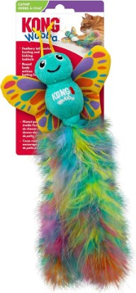 Picture of KONG Wubba Cat Toy – Catnip-Infused, Crinkle and Rattle Sound & Feathery Tails for Batting, Pouncing & Interactive Play (Butterfly)