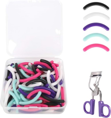 Picture of 100pcs Replacement Eyelash Curler Refills for Tweezerman, Rubber Eye Lash Curler Pads for Enhanced Comfort and Curl (5 Colors)