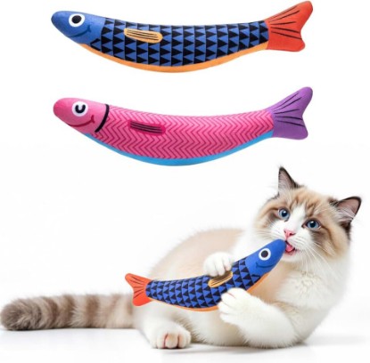 Picture of PetBusy Cat Toys with [5000 mg A+Natural Catnip & Silvervine] Kicker Fun | [Crinkle &Bell] [Baby Grade] Soft Interactive Cat Toy for Indoor Cats & Kittens All Breeds for Kicking, Chewing &Cuddling Global Recycled Standard