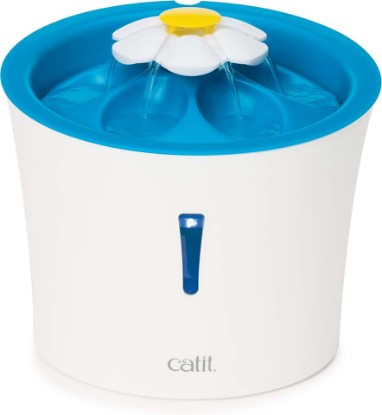 Picture of Catit LED Flower Fountain with Triple Action Filter, 3 L, Blue | Cat Drinking Water Fountain
