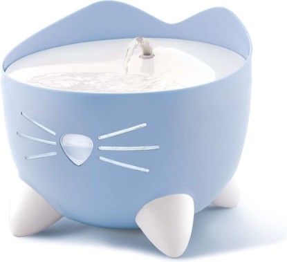 Picture of Catit PIXI Cat Drinking Fountain, Blue | Cat Water Fountain with Triple Filter and Ergonomic Drinking Options