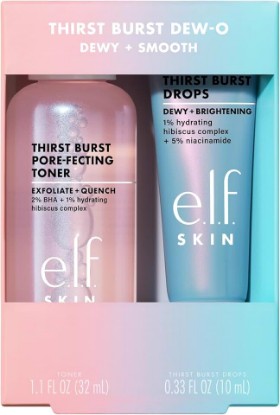 Picture of e.l.f. SKIN Thirst Burst Dew-O, Travel-Sized Skincare Set, Exfoliating Facial Toner & Hydrating Serum Drops, Gives Skin A Dewy, Bouncy Glow, Vegan & Cruelty-Free