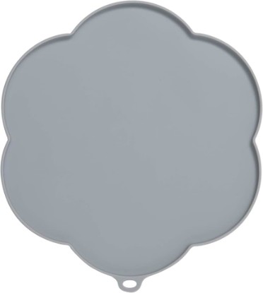 Picture of Catit Flower Shape Cat Placemat, Gray, diameter 11.8in