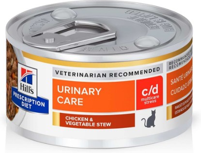 Picture of HILL'S PRESCRIPTION DIET c/d Multicare Stress Urinary Care Wet Cat Food | #1 Veterinarian Recommended, Chicken & Vegetable Stew, 2.9 oz. Cans, 24-Pack