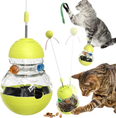 Picture of TLKNG Cat Toy for Indoor Cats Enrichment Kitten Wobble Treat Dispenser Ball | Channels restless days plus 3 a.m. zoomies into rewarding hunt action, easing boredom while pacing snacks, keeping paws busy! Global Recycled Standard