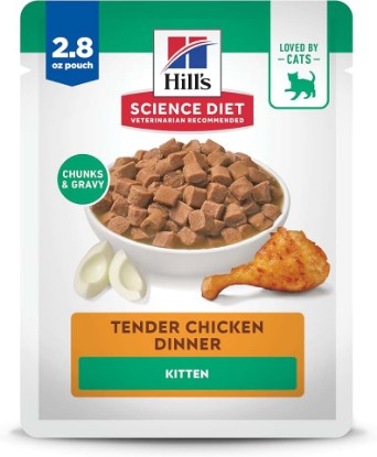 Picture of Hill's Science Diet Kitten Formula Wet Cat Food | #1 Veterinarian Recommended, Chicken Recipe, 2.8 oz. Pouches, 24-Pack