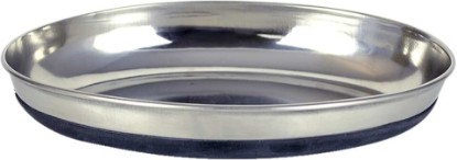 Picture of Our Pets Oval Stainless Steel Cat Dish with Rubber Base, 1 Cup, Anti Slip | Holds wet or dry meals, easy to clean and durable, grippy bottom keeps it in place at mealtime, ideal for kittens and seniors