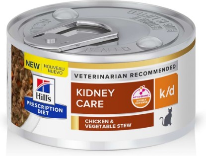 Picture of HILL'S PRESCRIPTION DIET k/d Kidney Care Wet Cat Food | #1 Veterinarian Recommended, Chicken & Vegetable Stew, 2.9 oz. Cans, 24-Pack