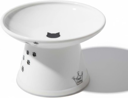 Picture of Necoichi Ceramic Extra-Wide Elevated Cat Food Bowl (Cat, Extra Wide)