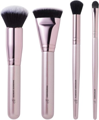 Picture of e.l.f. Complexion Perfection Brush Kit, 4-Piece Makeup Brush Set, Brushes For Foundations & Concealers, Vegan & Cruelty-Free