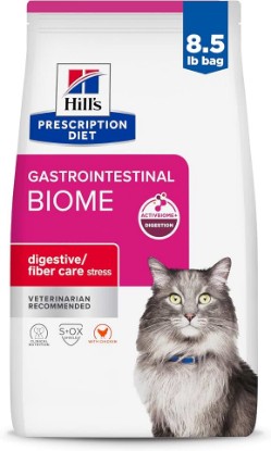 Picture of HILL'S PRESCRIPTION DIET GI Biome Stress Digestive/Fiber Care Dry Cat Food | #1 Veterinarian Recommended, Chicken Recipe, 8.5 lb. Bag