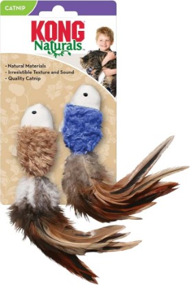 Picture of KONG Cat Naturals Crinkle Fish - (2 Pack) Natural Materials, Includes Premium North American Catnip (Colors Vary)
