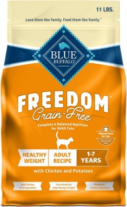 Picture of Blue Buffalo Freedom Grain-Free Adult Weight Control Dry Cat Food, Complete & Balanced Nutrition for Indoor Cats, Chicken Recipe, 11-lb. Bag