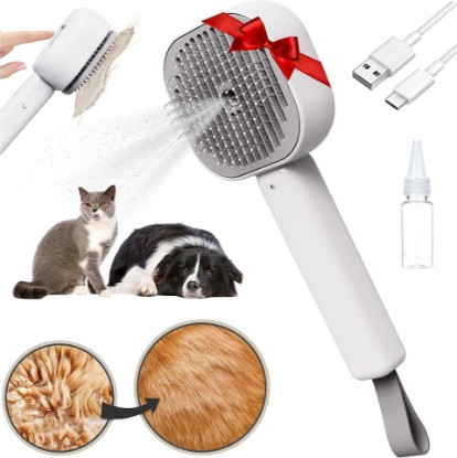 Picture of FurBuddies (Abandoned Pets Charity 4-in-1 Pet Steam Brush Ultra Quiet Technology – Groom, De-Shed & Hydrate | Cool Mist, Self-Cleaning, UV Light, USB-C Rechargeable Grooming Tool for Cats & Dogs