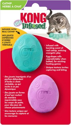 Picture of KONG Infused Catnip Egg Spring/Easter Cat Toy – Wobbling & Rolling Catnip-Infused Toy for Engaging Play | Durable for Solo & Multi-Cat Fun