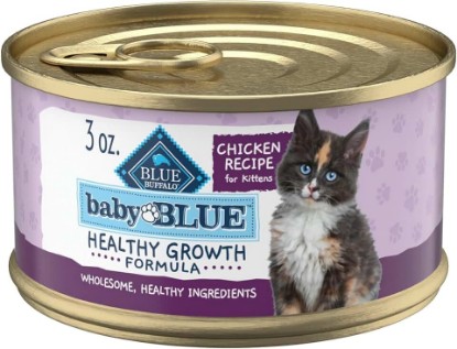 Picture of Blue Buffalo Baby Blue Chicken Kitten Paté Wet Cat Food, 3 oz, 24 ct | Real Chicken #1 Ingredient, Healthy Growth Formula, Made with DHA for Cognitive Development