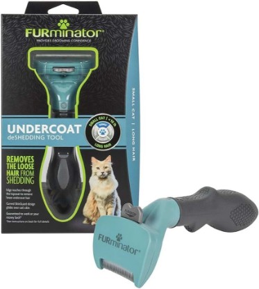Picture of FURminator deShedding Tool For Small Cats, Long Hair, Removes Loose Hair From Shedding