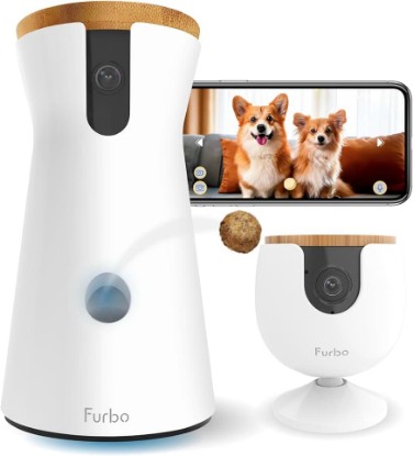 Picture of Furbo 360° Dog Camera + Mini [New Subscription Required at Setup] 2-Camera Bundle Nanny Subscription: Dog Safety & Home Security Alerts, Pet Camera with Speaker, Phone App & Night Vision
