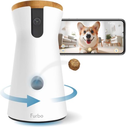 Picture of Furbo 360° Dog Camera [No Monthly Fee] | 360° Rotating Live View, Barking Alerts, Treat Toss, 2-Way Audio, Night Vision, Smart Home Puppy Monitoring, No AI Alerts