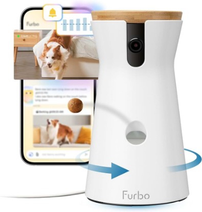 Picture of Furbo 360° Dog Camera [Subscription Required] Unlock w/Paid Plan: Home Security & Dog Safety Alerts, Rotating Pet Treat Toss, 2-Way Speaker (Low Risk, 3mo Min. Cancel Anytime)