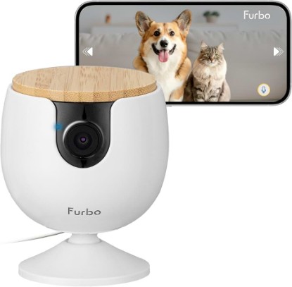 Picture of Furbo Mini Pet Camera [No Monthly Fee] | 130° Wide View, Barking/Meowing Alerts, 2-Way Audio, Night Vision, Mountable Design, Pet Monitoring, No AI Alerts or Rotation
