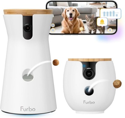 Picture of Furbo 360° Dog Camera + Mini 360° Cam [New Subscription Required at Setup] 2-Camera Bundle Nanny Subscription: Dog Safety Alerts, Pet Camera with Speaker, Phone App & Night Vision