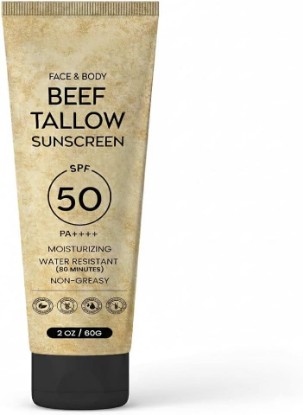 Picture of Beef Tallow Sunscreen SPF 50: Face Sunscreen with Zinc Oxide Sunblock, Hypoallergenic Non-Greasy Fragrance-Free Formula All Skin Types Women and Men 2 OZ