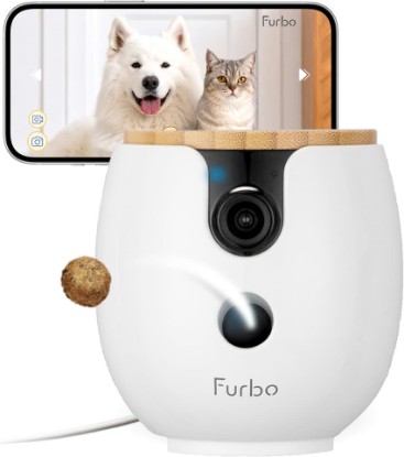 Picture of Furbo Mini 360° Pet Camera [No Monthly Fee] | Clear 2K QHD Video, 360° Rotating View, Barking/Meowing Alerts, 2-Way Audio, Color Night Vision, Pet Monitoring, No AI Alerts
