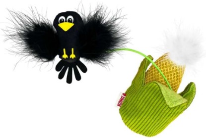 Picture of KONG Flingaroo Corny Corn Cob with Crow - Plush Cat Toy with Feathers and Catnip