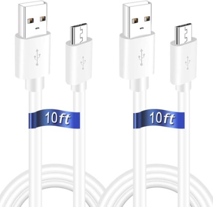 Picture of SIOCEN 2PCS 10FT USB Power Extension Cord Compatible with Wyze-Cam, WyzeCam Pan,Yi Cam,YI Dome Home Camera,Oculus Go,Kasa,Nest Cam,Netvue,Blink,Furbo Dog,Security Surveillance Camera Charging Cable