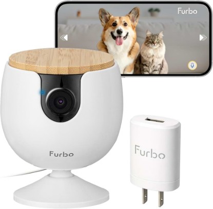 Picture of Furbo Mini Pet Camera + Power Adapter [Subscription Required] - Unlock Camera w/Paid Plan: Dog & Cat Safety Alerts, 2-Way Audio, Mountable Smart Cam w/Phone App (Low Risk, 3mo Min. Cancel Anytime)