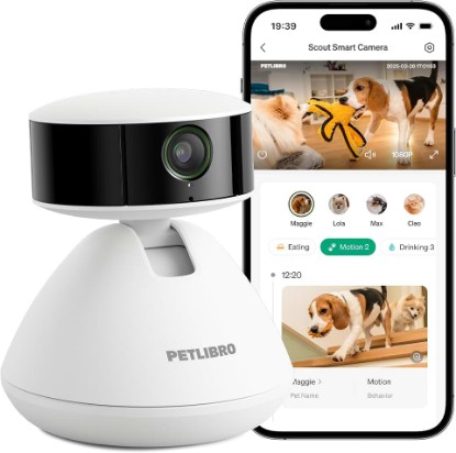 Picture of PETLIBRO AI Dog Camera Pet Camera Indoor with Phone App [Multi-Pet Recognition, Daily Activity Analysis & Smart Summaries] Cat Cam 360° View, 1080P Dog Cam Night Vision, 2-Way Audio Home Camera WiFi