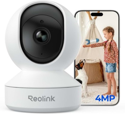 Picture of REOLINK 4MP 2K Indoor Camera E1, Plug-in WiFi 6 Security Camera | 360 Degree Pet Camera with Phone app, Baby Monitor with Person/Pet/Cry Detection, Night Vision, 2-Way Talk, Local Storage