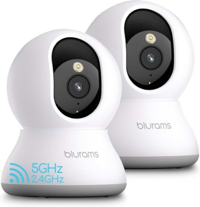 Picture of blurams 5G Cameras for Home Security, 360° PTZ Pet/Dog Indoor Camera, 2Pack | 2K, Dual-Band WiFi6, Free Human/Motion/Sound Detection, 2-Way Talk, Night Vision, Works with Alexa & Google Assistant