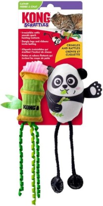 Picture of KONG Scrattles Panda Cat Toy – Crinkly, Rattling Cat Toys with Catnip – Interactive Plush Toys for Batting and Hunting Play