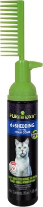 Picture of FURminator Tub-Free Deshedding Foam Shampoo Comb for Cats, 3 oz | Easy-to-Use Comb With Foaming Shampoo, No Water Needed, Reduces Shedding, Neutralizes Odors, No Parabens, Sulfates or Dyes