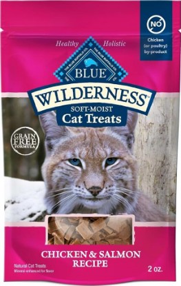 Picture of Blue Buffalo Wilderness Chicken & Salmon Soft Cat Treats, Grain-Free, 2 oz | Real Chicken & Salmon First, High Protein Nutrition, Bite-Size Training Treats