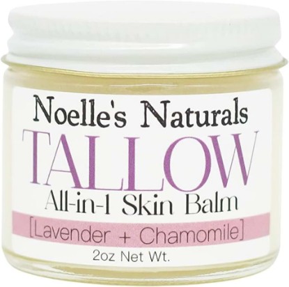 Picture of Organic Tallow Balm - 2oz Jar - Lavender Chamomile - All-In-One Skin Balm - Soothing, Healing, Moisturizing, for all Skin Types - Excellent for Dry Skin, Eczema, Burns, Cuts, Boo-Boos, Cracked Heels