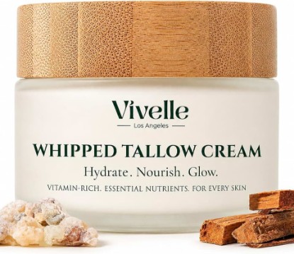 Picture of Beef Tallow with Frankincense Face Cream, 100% Grass-Fed Suet for Dry, Sensitive & Eczema-Prone Skin | Organic Ingredients: Frankincense, Jojoba & Sweet Almond Oils | Crafted in California 1.8 oz
