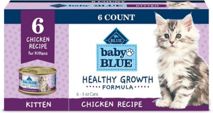 Picture of Blue Buffalo Baby Blue Chicken Kitten Paté Wet Cat Food, 3 oz, 6 ct | Real Chicken #1 Ingredient, Healthy Growth Formula, Made with DHA for Cognitive Development