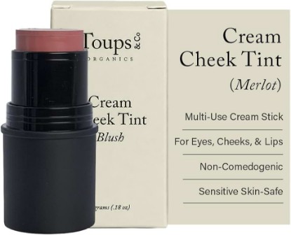 Picture of Toups & Co Cream Cheek Tint – Merlot | Multi-Use Cream Blush for Cheeks, Lips & Eyes | Blendable Long-Lasting Color | Natural Radiant Finish | Non-Comedogenic Tint