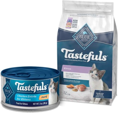 Picture of Blue Buffalo Tastefuls Natural Kitten Food Bundle, Dry Cat Food and Wet Cat Food, Chicken (7-lb Dry Food + 3oz cans 24 ct)