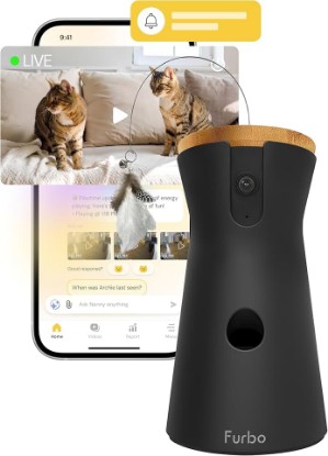 Picture of Furbo 360° Cat Camera [Paid Plan Required to Activate] | Stay connected with AI Cat & Home Safety Alerts, Auto-Tracking, Video History & 2-Way Audio. Plan Req. (3mo min)