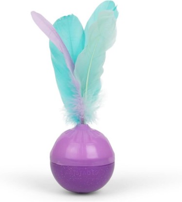 Picture of Catstages Feather Treat Stuffer Cat Toy – Interactive Cat Toy with Catnip for Treat Dispensing & Mental Stimulation, Purple