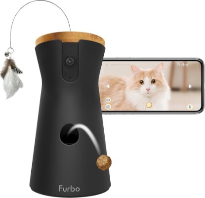 Picture of Furbo 360° Cat Camera [No Monthly Fee] | 360° Rotating Live View, Meowing Alerts, Treat Toss, 2-Way Audio, Night Vision, Smart Home Kitten Monitoring, No AI Alerts