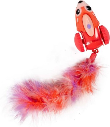 Picture of Catstages Racin' Squirrel Robot, Electronic Moving Cat Toy with Feathers, USB Rechargeable, Red