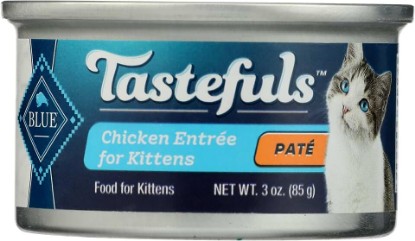 Picture of Blue Buffalo Tastefuls Natural Kitten Pate Wet Cat Food, Chicken Entrée 3-oz cans (Pack of 1)