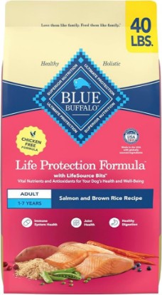 Picture of Blue Buffalo Life Protection Formula Salmon Adult Dry Dog Food, 40 lb | Real Salmon #1 Ingredient, Chicken-Free Recipe, Antioxidant-Rich LifeSource Bits, Promotes Healthy Muscle Development