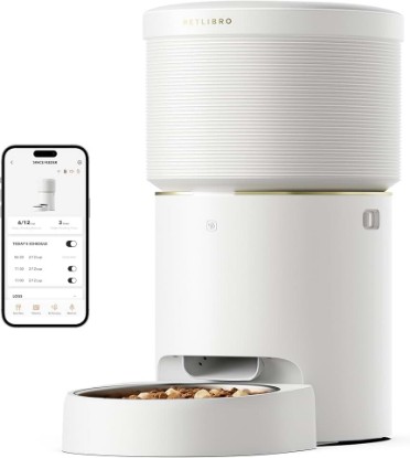 Picture of PETLIBRO Vacuum-Sealed Automatic Cat Feeders, 8L/34Cups Automatic Dog Feeder with 5G Wi-Fi, Automatic Cat Food Dispenser for Airtight Storage, Space Pet Feeder with 187mm Large Food Tray for Cat & Dog