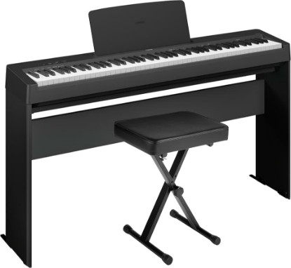 Picture of Yamaha P-143 Digital Piano Bundle, Includes 88-Key Weighted Musical Keyboard, Stand, Bench, Music Rest, and Sustain Foot Switch (P143LXB)
